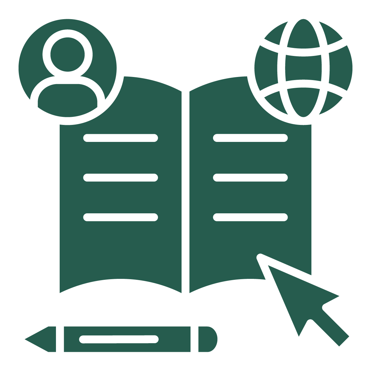 green icon depicting online learning