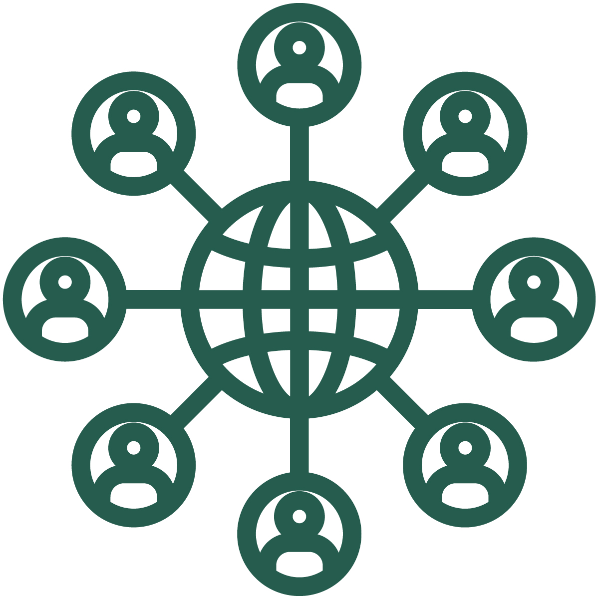green icon depicting networking
