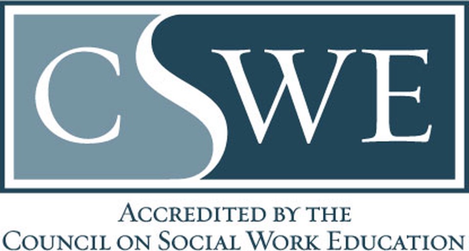 The CSWE logo indicating accreditation by the Council on Social Work Education