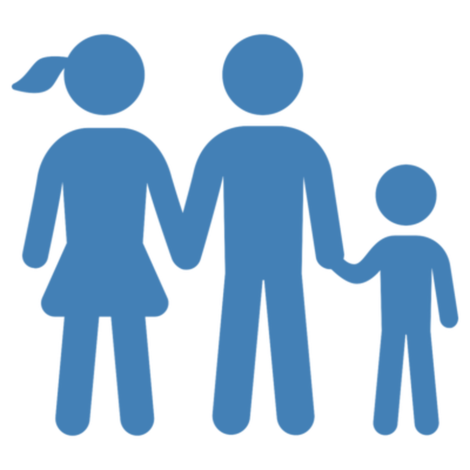 Icon of a family formed by a woman, man and child