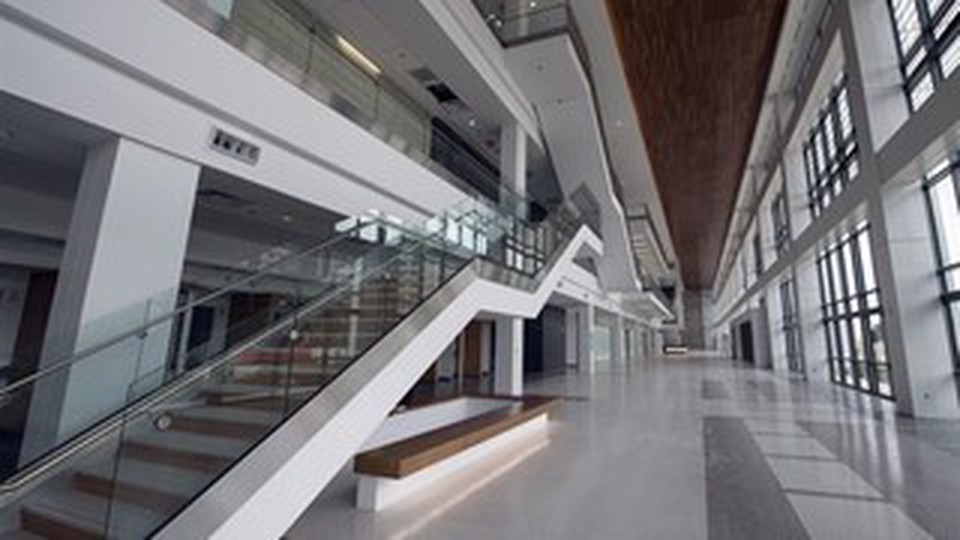 The empty interior of a research facility