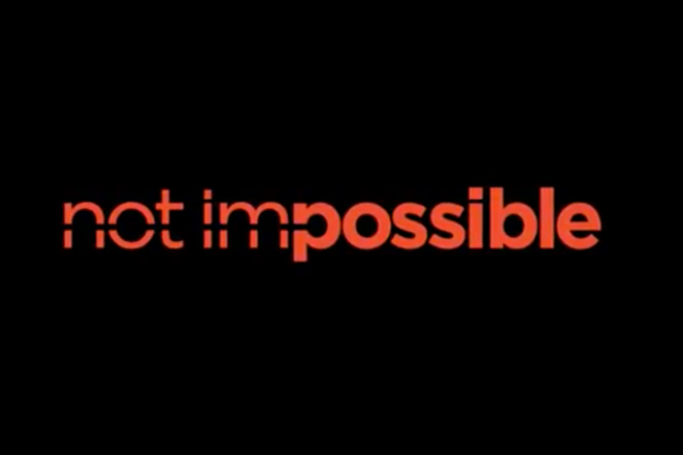 Not Impossible written in red